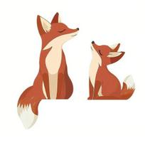1 Set Wooden Fox Door Corner Decoration Mother Little Fox Door Frame Sign Forest Animal Front Door Edge Topper Sitter Ornament A