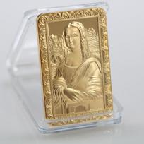 European French Leonardo da Vinci, Mona Lisa goddess, smile, gold-plated commemorative coins, gold coins, collectible coins, Christmas gift