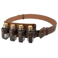 Renaissances Vikinges Costume Accessory,Medieval Pirate Leather Belt Cork Bottles Halloween Renaissances Cosplay Costume