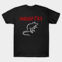 Men Black Print T-shirt Mouse Rat Parks And Rec Band Shirt No-Cut Transfer Paper Print Cotton Tshirt L