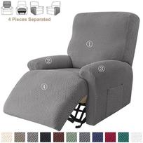 Sustorinta neslystanti sofos užvalkalas masažiniam krėslui-atsiverčiančiam foteliui, atsparus gyvūnams ir nešvarumams. Single Seat (4-piece set)