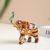 Colorful , Elephant Ornaments, Creative Animals For Home Desktop Wine Cabinets, Resin Handicrafts And Ornaments. One Size