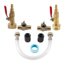 RVs Hot Water System Bypass Valves Kit With Brass Fittings Thread Adapter & Tapes For Campers Plumbing Repairs 1