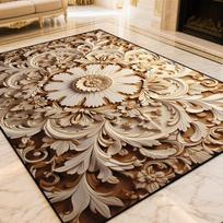European Golden Luxury Carpet Large Area Living Room Sofa Decoration Rug Washable Lounge Rug for Bedroom Decor Bedside Floor Mat 60x90cm