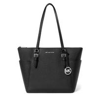 Michael Kors Charlotte Letter Logo Pendant Multifunctional Classic Tote Bag Women Tote Bag Black 35F0SCFT3L-001 Shopping Bag Set(Basic Set+Shopping Bag)