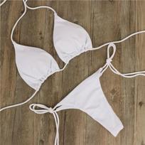 Neck strap-on bikini sexy swimsuit women's split strap adjustable multi-color plus size set swimsuit S