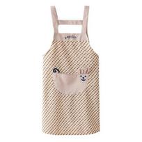 Plaid Bib Apron with Rabbit Embroidery Pocket Waterproof Oil-Proof Kitchen Apron for Cooking Baking Breathable Adjustable Stain Proof Chef Apron kava