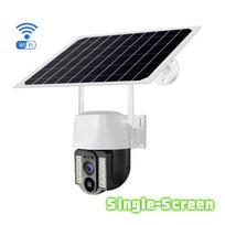 Wireless 4G/WiFi Solar Security Camera, Single/Dual/Triple Screen Display, 360° Pan-Tilt Full-Color Day & Night Monitoring 【Single-Screen】Wifi