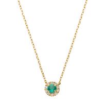 Vendome Aoyama Necklace K18 Yellow Gold Emerald Diamond Circle AGVN611940EM [Official]