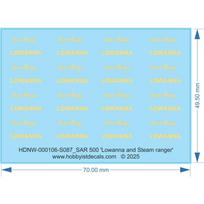 SAR 500 'Lowanna and Steam ranger' - 1/87 - Water Decal