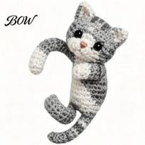 Cute Animal Ear Cuffs Crocheted Cuff, Cat Dog Fox Raccoon Three-dimensional Textured Earrings Climber Crawler Earrings, Non Pierced A