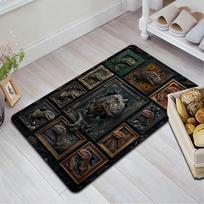 Dinosaur Breakthrough Frames Pattern Rug Floor Mat for Living Room or Bedroom Soft and Comfortable Carpet a Gift for Birthday and Holiday. 40x60cm( 15x23in )