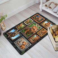 Triceratops Collection Pattern Rug Floor Mat for Living Room or Bedroom Soft and Comfortable Carpet a Gift for Birthday and Holiday. 40x60cm( 15x23in )