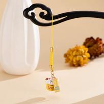 Fortune Maneki Neko Phone Chain Chinese Style Lucky Cat Pendant Fortune Cat Key Chain  Ornament