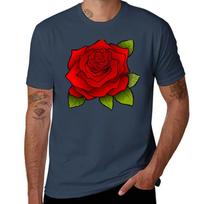 Red Rose Tshirt Breathable Gym Short Sleeve Tshirt S