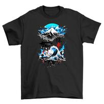 Anime Mountain Water t-shirt Ride the Wave in Style Japanese-inspired design S