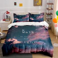 Walk By Faith Cloud Print Bedding Set Bedding set (1 duvet cover, 2 pillowcases, duvet not included) 135x200cm