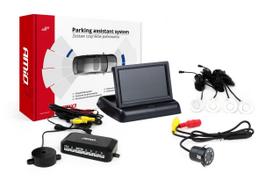 TFT02 4.3  parking sensor kit with HD-308-LED camera, 4 white sensors