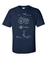First Bicycle Patent 1866 Velocipede Bike Blueprint Cyclist T-Shirt XXL