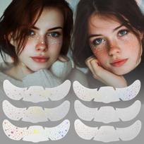 Glitter Freckles Holographic Stickers Heart Freckle Tattoos Glitter Stickers Waterproof Temp Tattoos 1set