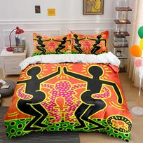 Abstract Figurative Art Bedding Set Bedding set (1 duvet cover, 2 pillowcases, duvet not included) 135x200cm