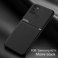 Car Magnetic Holder Case For Samsung Galaxy A21S A 21S Slim Leather Texture Matte Cover For Galaxy A21 S A 21 51 71 M30S Coque For Galaxy A21S