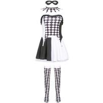 Plaid clown costume devil costume, black and white witch Kuila ghost bride Halloween costume, performance costume S