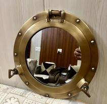 Antique Brass Finish Port Hole ,Nautical Brass Finish Porthole Window Wall Mirror Maritime Home Decor Gift | Wall Décor -available in 12 in ruda