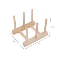 Pine Wood Kitchen Storage Rack for Cups, Dishes, and Plates