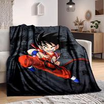 1 vnt. Dragon Ball Z, Goku pledas Minkštas šiltas visų sezonų užtiesalas sofai, lovai, automobiliui, biurui Ryškus spalvingas dizainas, patvarus ir jaukus dovanų 80cm×120cm