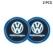 Volkswagen VW 2x Šviečiantis automobilio puodelio laikiklis Automobilio LED atmosferos šviesa Logotipo lemputė Volkswagen VW Golf GTI Tiguan Jetta