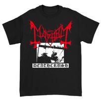 Mayhem Norvegų Grupė Juodas Metalas Rokas Tamsus Vėjas Raudona Amerikietiškas Retro Punk Gatvės Vyriški ir Moteriški Apvalios Kaklo Marškinėliai S juoda