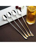 Long Handle Coffee Spoons, Stainless Steel Iced Tea Spoons, Ice Cream Spoons, Mixing Spoons, Dessert Spoons, Coffee Spoons 4pcs