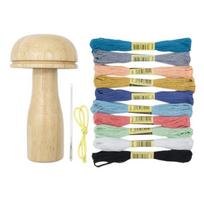 Darning Mushroom Wooden Sewing Tool Wood Darner Kit for Darning Patch Holes