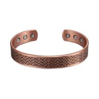 Pure Copper Bracelets Adjustable Herringbone Vintage Magnetic Bangles 15mm Health Energy High Magnet Jewelry Resizable