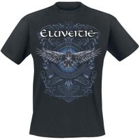 Eluveitie Vintage Celtic Raven Crest Graphic Cotton TShirt Unisex Heavy Metal Style Black Short Sleeve Top S