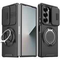 For Samsung Z Fold6 Case Galaxy Z Fold7 Cover Fold 6 7 Magnetic Ring Armor Slide Camera Lens Case Magsafe Wireless Charge Cover Galaxy Z Fold6
