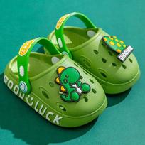Child Kawaii Blue Cartoon Clogs Shoes Summer Kids Lovely Dinosaur Outdoor Cute Boys Sandal Light Breathable Casual Garden Shoes 28-29inner17cm
