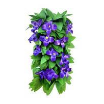 Expandable Artificial Flower Privacy Fence UV Resistant Fake Floral Ivy Screen Wall Panels Indoor Outdoor Garden Faux Greenery Backdrop Decoration violetinė