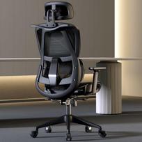 Ergonomiška juosmens atrama, atlošiama biuro ir žaidimų kėdė ilgai sėdėti Black Frame Reclining + 2D Armrest + Hollow Seat