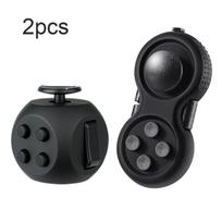 Fidget 2Pcs Toys Anti-Stress Fingertip Toys Decompression Relieve Dice For Anxiety Relieve Relax Cube Toys For Kids Adults Children's Birthday Gift