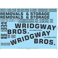 Wridgeway Bros 1970's (Van Lines)-MEL Trailer Decal Set - 1/25- Water Decal