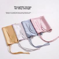 Ciyun Solid Color Silk Pillowcase, 100% Pure Silk Fabric, Single-Sided Silk, One Piece, Smog Blue, 48*74cm