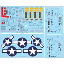 P51-D Mustang Cockpit Decals- A-B-C - 1/12 - Armor Decals - Waterslide, 1/12