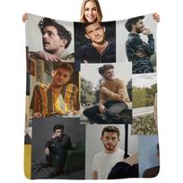 Jonathan Bailey pic collage Throw Blanket Thin Soft Blanket for Summer Night Sleeping Size: 75*100cm, Weight: 230 GSM