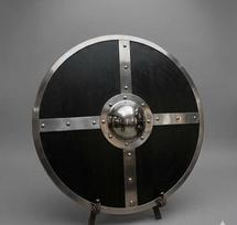 Viking Round Shield 60.96 cm Wooden Norse Shield Steel Boss Medieval LARP Cosplay Handmade