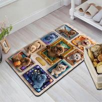 Cat Portraits Pattern Rug Floor Mat for Living Room or Bedroom Soft and Comfortable Carpet a Gift for Birthday and Holiday. 40x60cm( 15x23in )