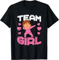 Cute Team Girl Gender Reveal Dabbing White Baby It's A Girl T-Shirt Unisex T-Shirt XL