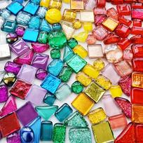 450Pcs Mixed Color Glass Crystal Mosaic Tiles Handmade Mosaic Stones Kit for Bathroom Kitchen Home Decor DIY Art Project China Mainland