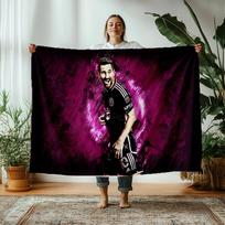 Keturkampis Universalus Futbolo Žvaigždė MMMessi 10 Spausdinta Antklodė Lova Stovyklavimas Sofa Pūkuota Minkšta Antklodė Mikropluošto Patalynė 75x90cm